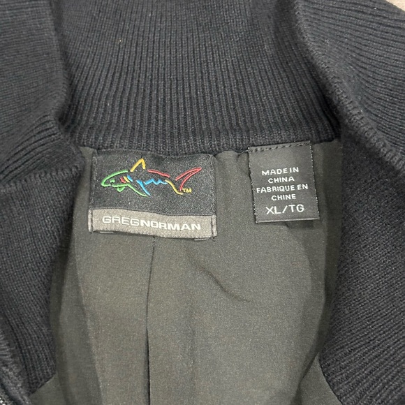 Men's Greg Norman XL Knit Sweater Vest Black Zipper Cotton Windbreaker Lining - Picture 10 of 11